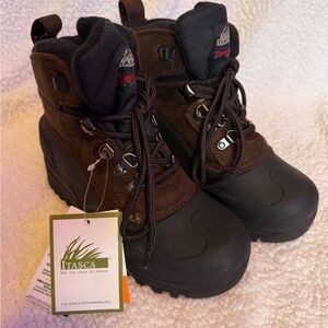 Itasca Kids Black and Brown Hiking Boots